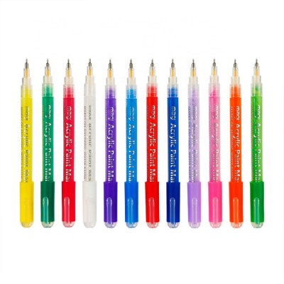 Professional 12 colors needle tip fineliner color pen permanent acrylic marker